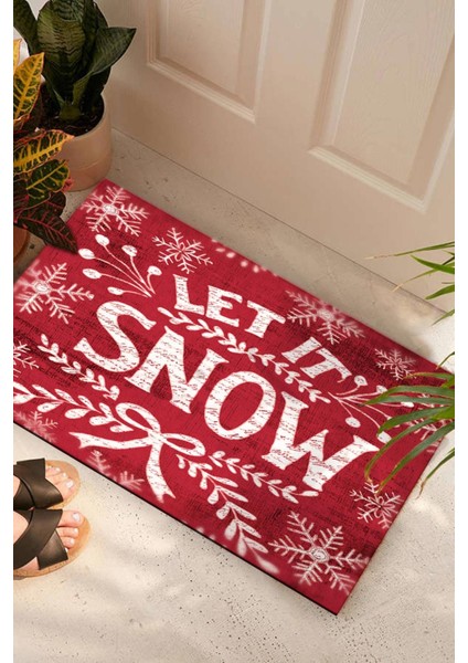 Let It Snow Kapı Önü Paspası Dekoratif Kapı Paspası Dış Mekan Paspas Ev Içi Paspası 45X70CM