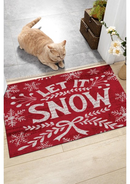 Let It Snow Kapı Önü Paspası Dekoratif Kapı Paspası Dış Mekan Paspas Ev Içi Paspası 45X70CM