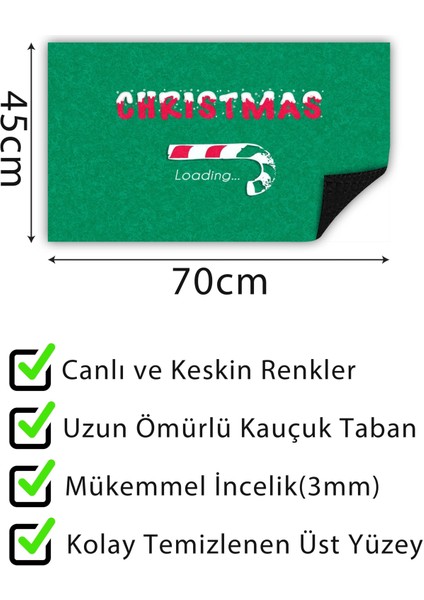 Chrıstmas Loading Kapı Önü Paspası Dekoratif Kapı Paspası Dış Mekan Paspas Ev Içi Paspası 45X70CM