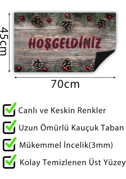 Hoşgeldiniz Ahşap Kapı Önü Paspası Dekoratif Kapı Paspası Dış Mekan Paspas Ev Içi Paspası 45X70CM