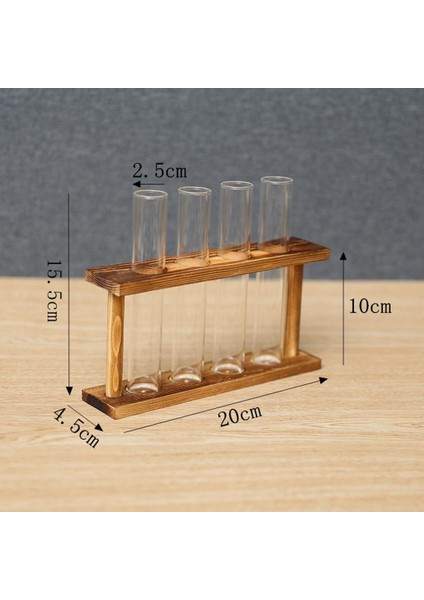 F Fityle Duvara Monte Asılı Ekici Testi Tüp Çiçek Vazo Masaüstü Cam Raf Oda Ahşap (Yurt Dışından)