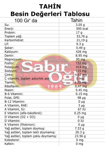 Tahin 600 gr Kavanoz Tek Kavrulmuş