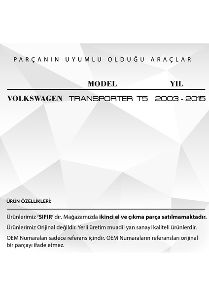 Volkswagen Transporter T5 Için Sürgülü Cam Koruyucu Kapak 2'li fiyatları