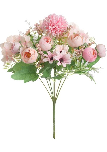 F Fityle 7 Yapay Bracketplant Asılı Çelenk Sanatı Açık Pembe Demet (Yurt Dışından)