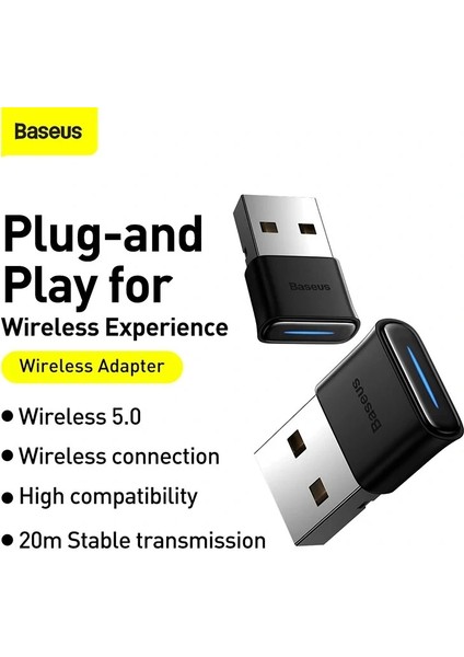 BA04 Bluetooth 5.0 USB Adaptör Receiver Siyah