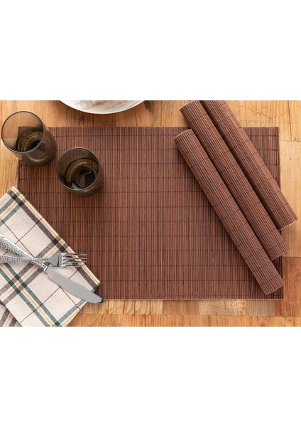 Martinez Bambu 4'lü Amerıkan Servıs 30 x 45 cm Kahve
