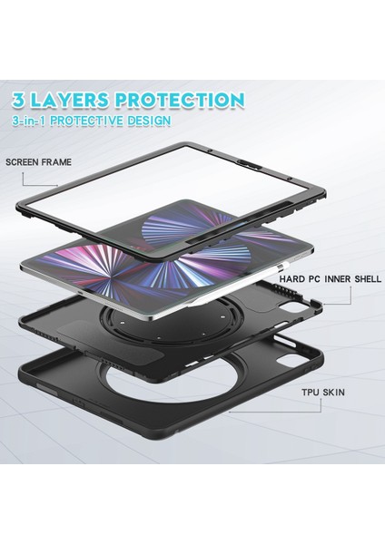 Ipad Pro 12.9 2021 Için Pc + Tpu Kılıf (Yurt Dışından)