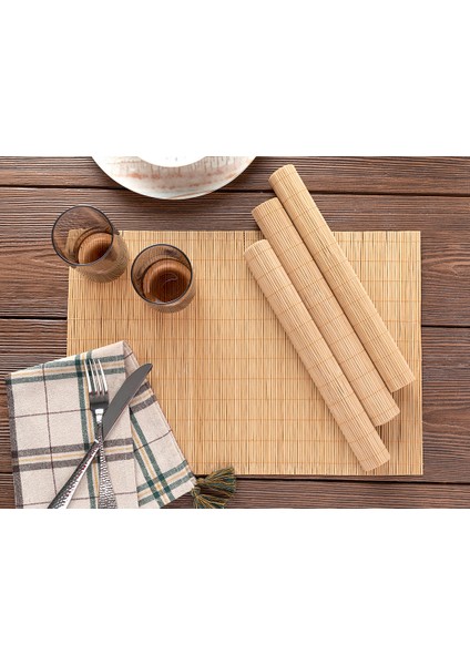Martinez Bambu 4'lü Amerıkan Servıs 30 x 45 cm Bal