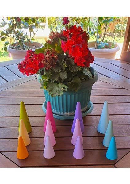 Kırt Kırt Ahşap Waldorf Ormanı Piramit 12'li Set Pastel Boyalı