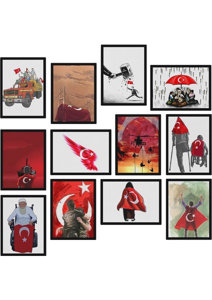 15 Temmuz 12 Parça Mdf Tablo