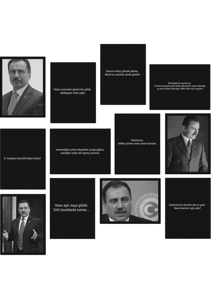 Muhsin Yazıcıoğlu 12 Parça Mdf Tablo