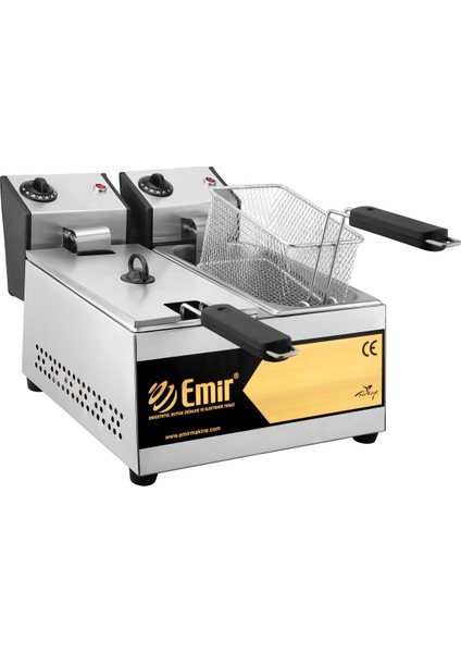 Emirmakine Büfe Tipi 3+3 Litre Elektrikli Fritöz Makinesi 1-Kalite