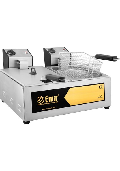 Emirmakine Büfe Tipi 5+5 Litre Elektrikli Fritöz Makinesi 1-Kalite