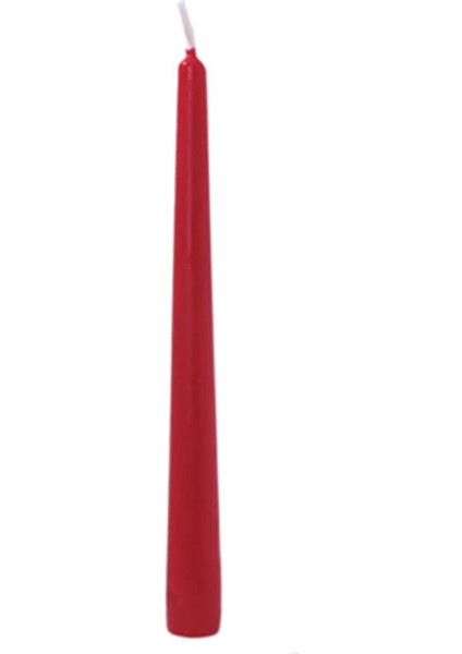 Kırmızı Şamdan Mumu - 26CM x 22MM Şamdan Konik Mum