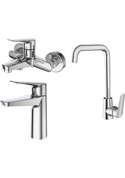 Bevel Lavabo+Banyo+Mutfak Bataryası Seti