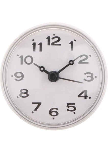 F Fityle Su Geçirmez Mutfak Banyo Duş Saati Vantuz Duvar Saati Zamanlayıcı Beyaz (Yurt Dışından)