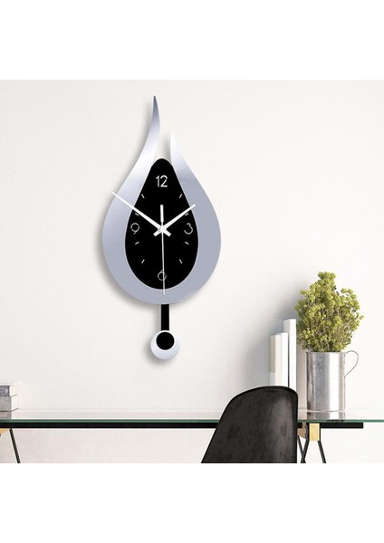 F Fityle Modern Pendulum Mutfak Duvar Saatleri Pil Kumandalı Dekoratif Gümüş (Yurt Dışından) modelleri