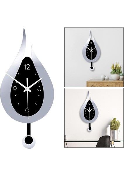 F Fityle Modern Pendulum Mutfak Duvar Saatleri Pil Kumandalı Dekoratif Gümüş (Yurt Dışından) indirimleri