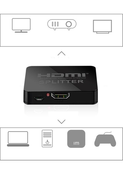 Hdtv DVD Için 4K 1080P HDMI Splitter 1 Çıktı, Tak ve Oynat Siyah Taşınabilir (Yurt Dışından)