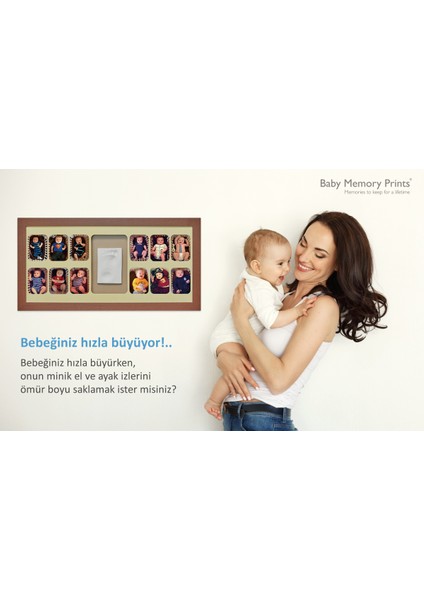 Baby Memory Prints El ve Ayak İzi 12 Aylık Çerçeve