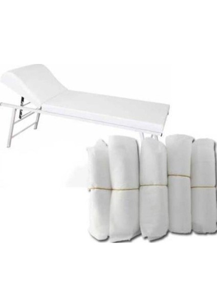 Beyaz Sedye Örtüsü Kalın 80X220 Lastikli Sedye Örtüsü 10’lu