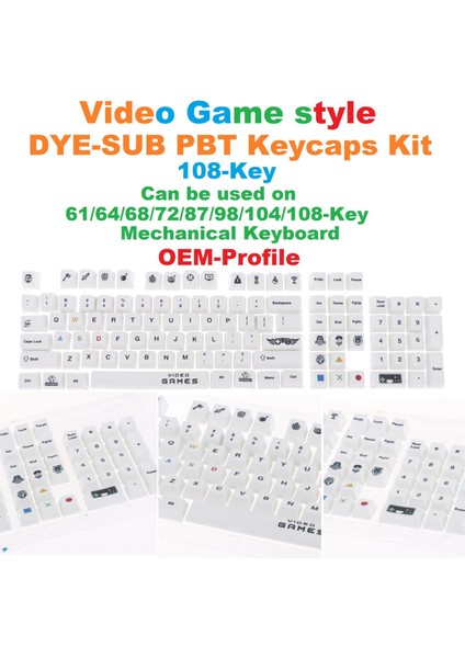 Herhangi Bir Boyut Için Pbt Keycaps Mekanik Oyun Klavyesi Kiraz Mx Elektronik Oyunu Için Uyumlu (Yurt Dışından) modelleri