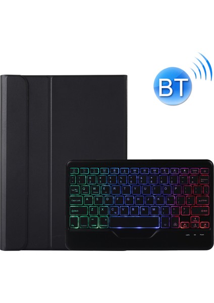 A0N5BS Pad 5 Için Renkli Işıklı Bluetooth Klavye ve Suni Deri Kılıf (Yurt Dışından)