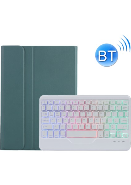 A0N5BS Pad 5 Için Renkli Işıklı Bluetooth Klavye ve Suni Deri Kılıf (Yurt Dışından)