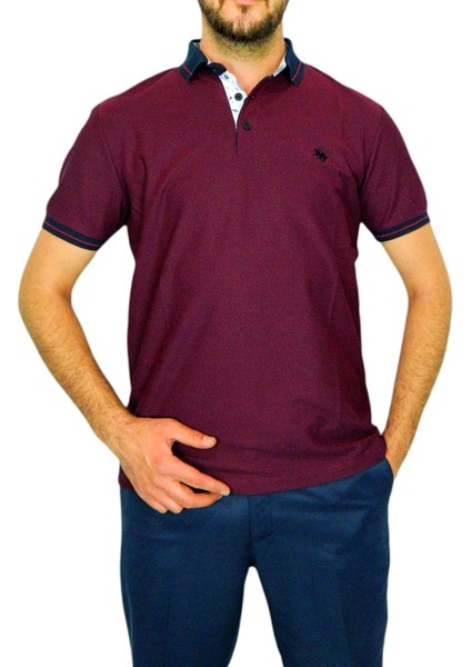 Erkek Polo Yaka Jakarlı T-Sıhırt 19068