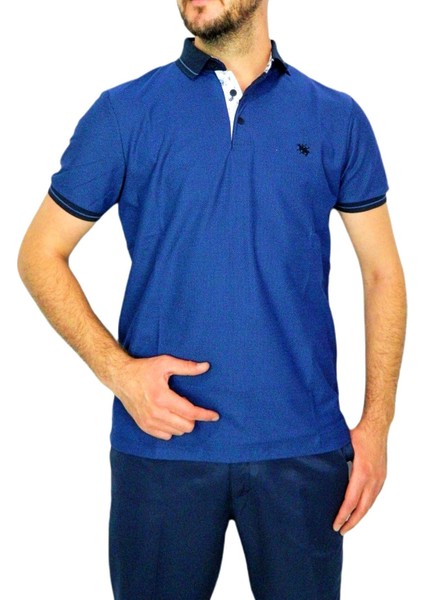 Erkek Polo Yaka Jakarlı T-Sıhırt 19068