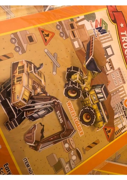 Excavator Iş Makinesi 66 Parça 3D Puzzle - Truck Serisi Magic Puzzle