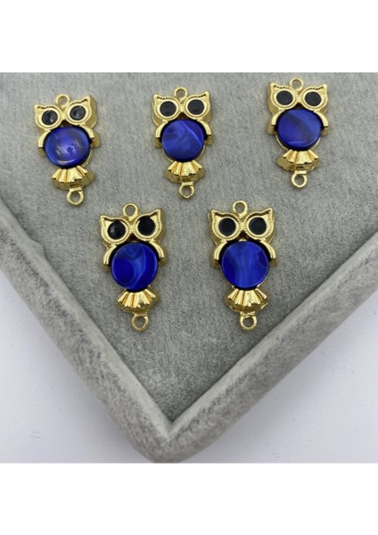 1 Adet Sedefli Saks Mavi Baykuş Bileklik Ucu