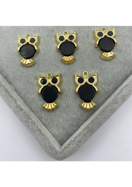 1 Adet Mat Siyah Baykuş Model Kolye Ucu