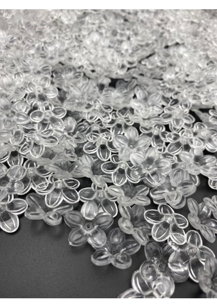 50GR Akrilik 20MM Şeffaf Renk Çiçek Model Boncuk (50 Gr,~40 Adet) fiyatları
