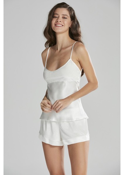 Kadife Saten Şort & Kombi Takım - 440