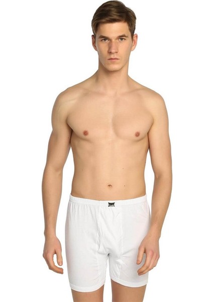 Erkek Penye Arjantin Paçalı Boxer 6'lı Beyaz