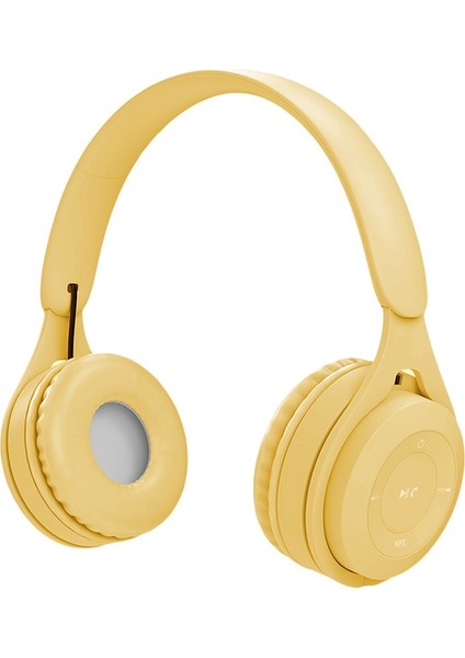 Y08 Hıfı Ses Kalitesi Macaron Bluetooth Kulaklık, Arama ve Tf Kartı ve 3.5mm Aux (Sarı) Destekler (Yurt Dışından)
