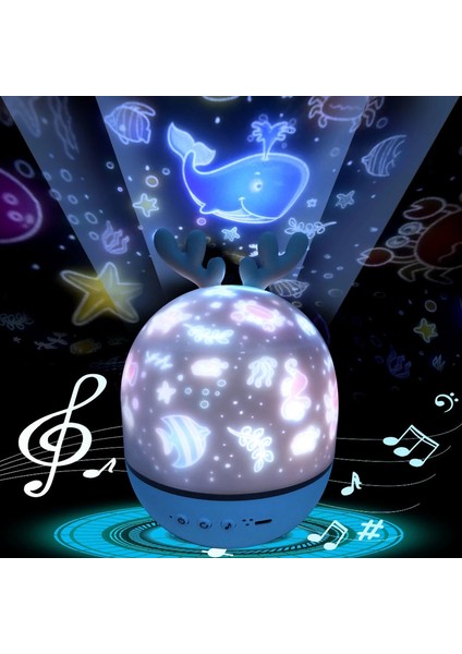 Yıldızlı Gökyüzü Dönen LED Gece Lambası + Bluetooth Hoparlör (Yurt Dışından) fiyatları