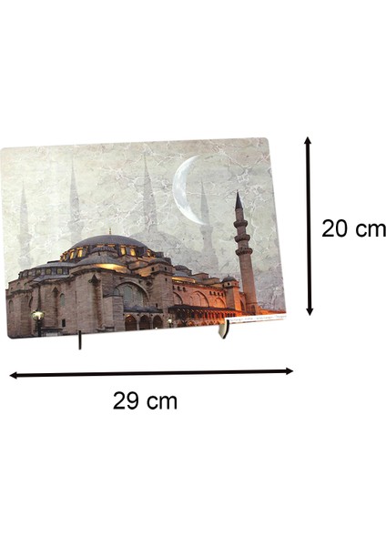 Ahşap Mdf Üzeri Süleymaniye Camii Görsel Kaplamalı Dekoratif Masa Üstü Pano