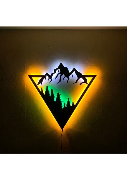 Geometric Mountain - LED Işıklı Duvar Dekorasyonu