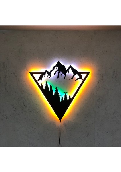 Geometric Mountain - LED Işıklı Duvar Dekorasyonu