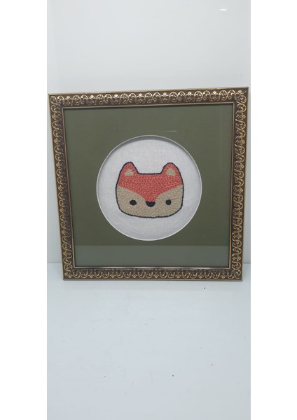 Hayvan Figürlü Panç Işleme Çerçeveli Tablo