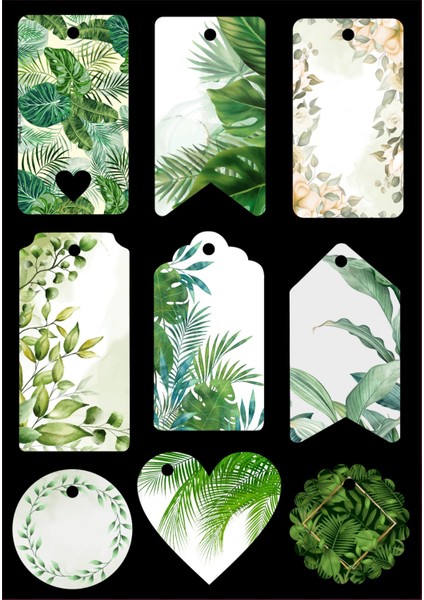 Özel Kesimli Hediye Paketi Sallanan Etiketi 50 Adet)