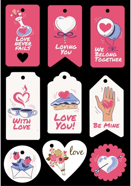 Özel Kesimli Hediye Paketi Sallanan Etiketi 50 Adet)