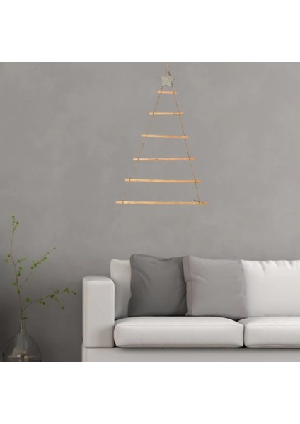 Şube Merdiveni Noel Ağacı Duvar Asılı Dıy Chic Tatil Favor Dekor Için Doğal Ahşap