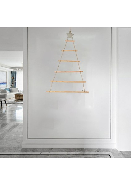 Şube Merdiveni Noel Ağacı Duvar Asılı Dıy Chic Tatil Favor Dekor Için Doğal Ahşap