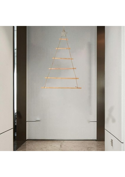 Şube Merdiveni Noel Ağacı Duvar Asılı Dıy Chic Tatil Favor Dekor Için Doğal Ahşap