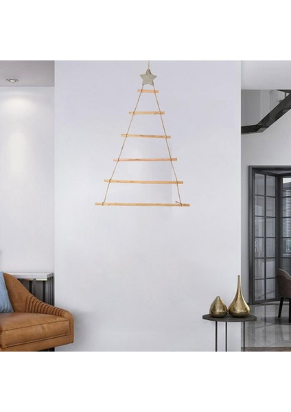 Şube Merdiveni Noel Ağacı Duvar Asılı Dıy Chic Tatil Favor Dekor Için Doğal Ahşap