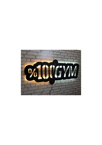 GYM Ledli Ahşap Tablo