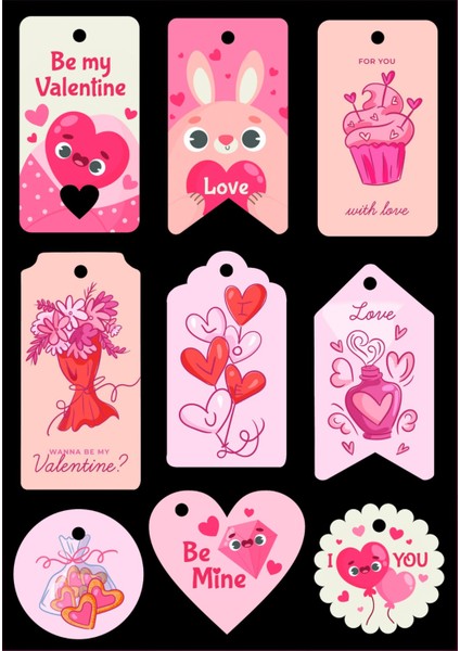 Özel Kesimli Hediye Paketi Sallanan Etiketi 50 Adet)